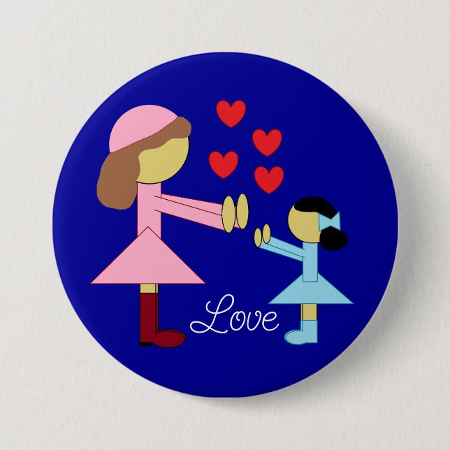 Alle Kinder brauchen Liebe: Dunkelblau Button (Vorderseite)