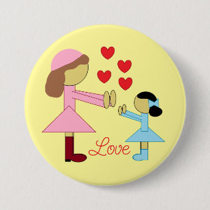 Alle Kinder brauchen Liebe: hellgelb Button