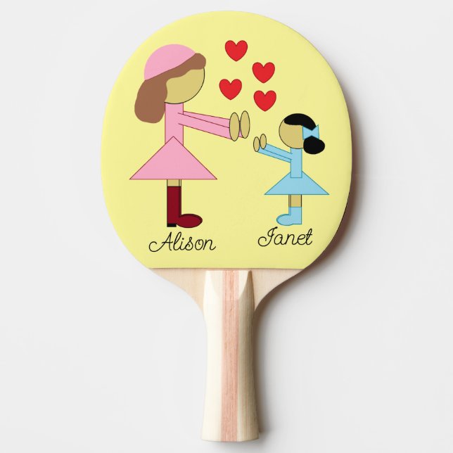 Alle Kinder brauchen Liebe: hellgelb Tischtennis Schläger (Vorderseite)