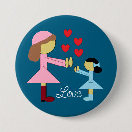Alle Kinder brauchen Liebe: Tiefenblau Button