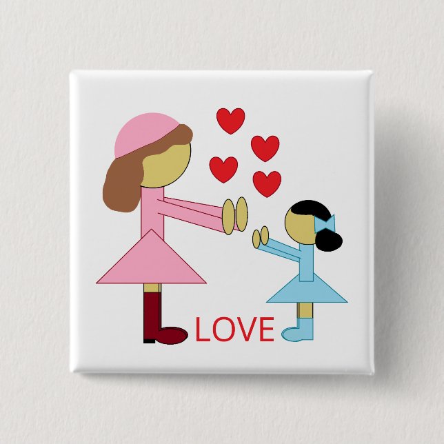 Alle Kinder brauchen Liebe: Weiß Button (Vorderseite)