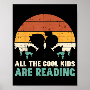 Alle Kinder lesen Retro-Lese-Buchliebhaber Jungen Poster