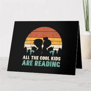 Alle Kinder lesen Retro Read Book Lover Boys Gi Karte