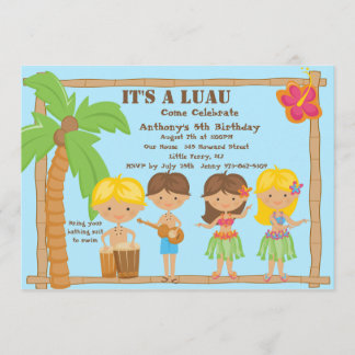 Alle Kinder Luau Geburtstag Einladung