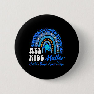 Alle Kinder - Pinwheel Blue Rainbow Child Missbrau Button