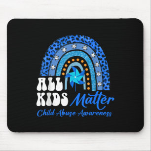 Alle Kinder - Pinwheel Blue Rainbow Child Missbrau Mousepad