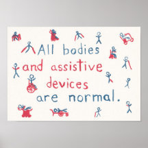 "Alle Körper sind normal" Behindertenplakat
