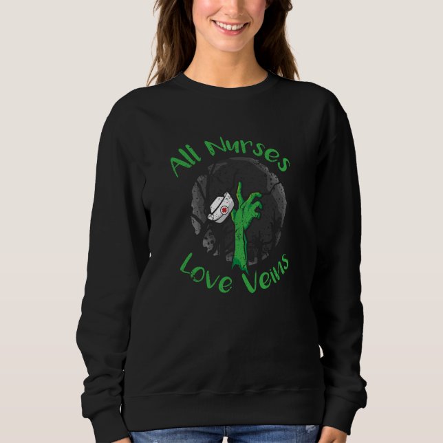 Alle Krankenschwestern Liebe Venen Halloween Spook Sweatshirt (Vorderseite)