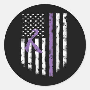 Alle Krebsbewusstsein Shirt Lavender Ribbon Amerik Runder Aufkleber