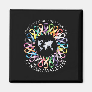 Alle Krebsüberlebende - "Awareness Fight Ribbon Su Magnet