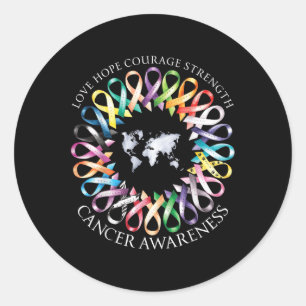 Alle Krebsüberlebende - "Awareness Fight Ribbon Su Runder Aufkleber
