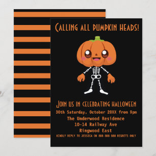ALLE KÜRBISKÖPFE HALLOWEEN-PARTY EINLADUNG