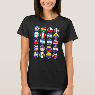 Alle lateinamerikanischen Flaggenländer Hispanic H T-Shirt