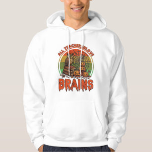 Alle Lehrer lieben Gehirne Halloween-Kürbisse Eule Hoodie