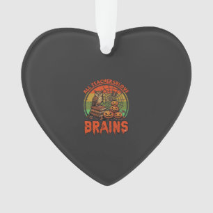 Alle Lehrer lieben Gehirne Halloween Kürbisse Eule Ornament