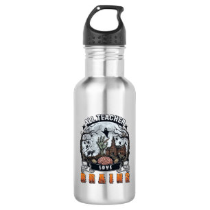 Alle Lehrer lieben Gehirne Halloween Zombie Hand H Edelstahlflasche