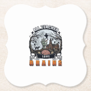 Alle Lehrer lieben Gehirne Halloween Zombie Hand H Untersetzer