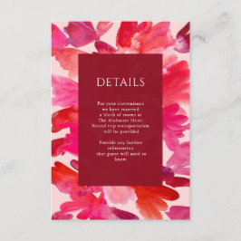 Alle Liebe Aquarell Rosa Rote Hochzeit Details E Begleitkarte