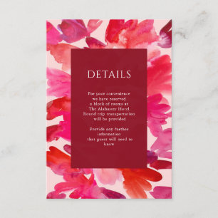 Alle Liebe Aquarell Rosa Rote Hochzeit Details E Begleitkarte