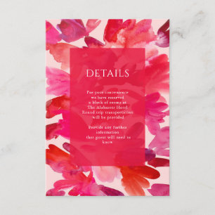 Alle Liebe Aquarell Rosa Rote Hochzeit Details E Begleitkarte