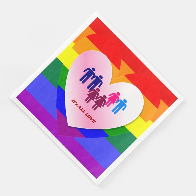 Alle Liebe Prix Heart Paare Serviette (Ecke)