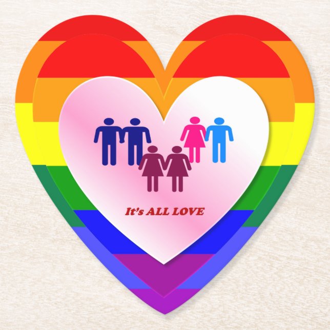 Alle Liebe Prix Heart Paare Untersetzer (Vorderseite)