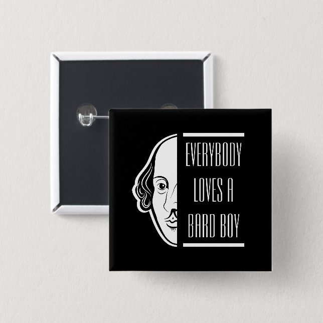 Alle Lieben ein Bard Boy Shakespeare Thespian Button (Vorne & Hinten)