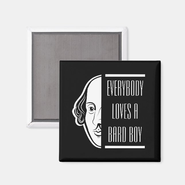 Alle Lieben ein Bard Boy Shakespeare Thespian Magnet (Vorderseite/Rückseite)