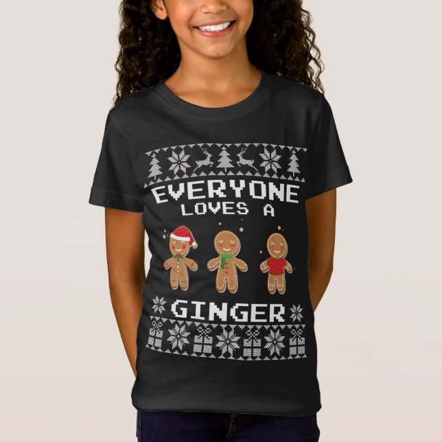 Alle Lieben ein Ginger-Lebkuchen - Ugly Christm T-Shirt (Vorderseite)
