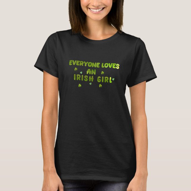 Alle Lieben ein irisches Mädchen, ein grünes Kleeb T-Shirt (Vorderseite)