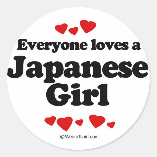 Alle Lieben ein japanisches Mädchen Runder Aufkleber (Vorderseite)