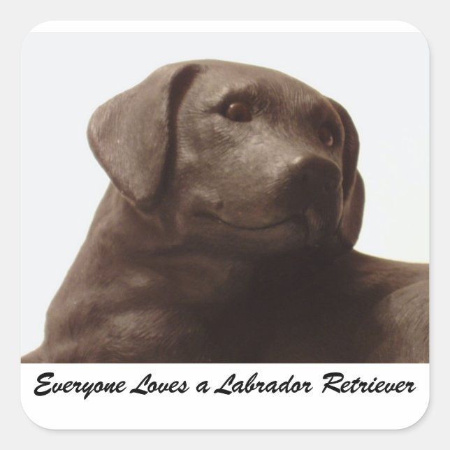 Alle Lieben einen Labrador Retriever Quadratischer Aufkleber (Vorderseite)