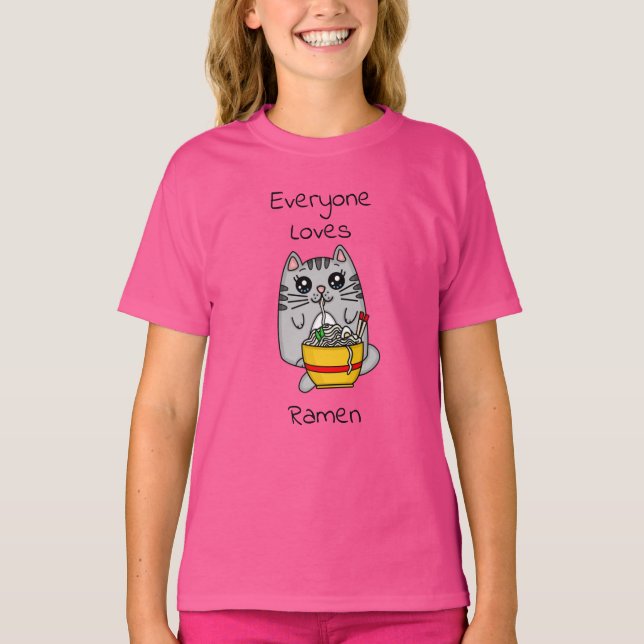 Alle Lieben Ramen | Funny Cat Pub T-Shirt (Vorderseite)