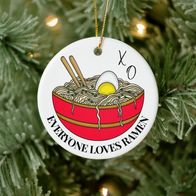 Alle Lieben Ramen | Funny Christmas Puff Keramik Ornament (Baum)