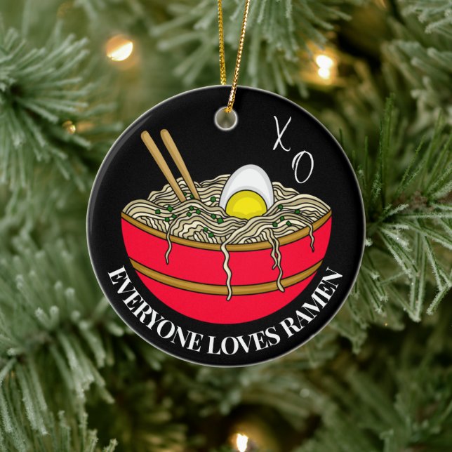 Alle Lieben Ramen | Funny Christmas Puff Keramik Ornament (Baum)