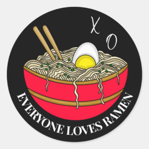 Alle Lieben Ramen   Funny Food Pub Magnet Runder Aufkleber
