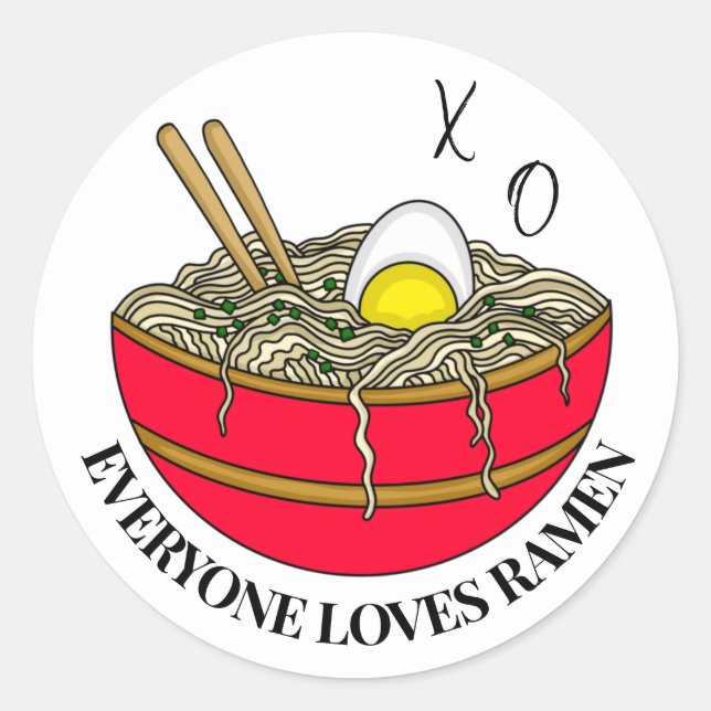 Alle Lieben Ramen | Funny Food Pub Magnet Runder Aufkleber (Vorderseite)