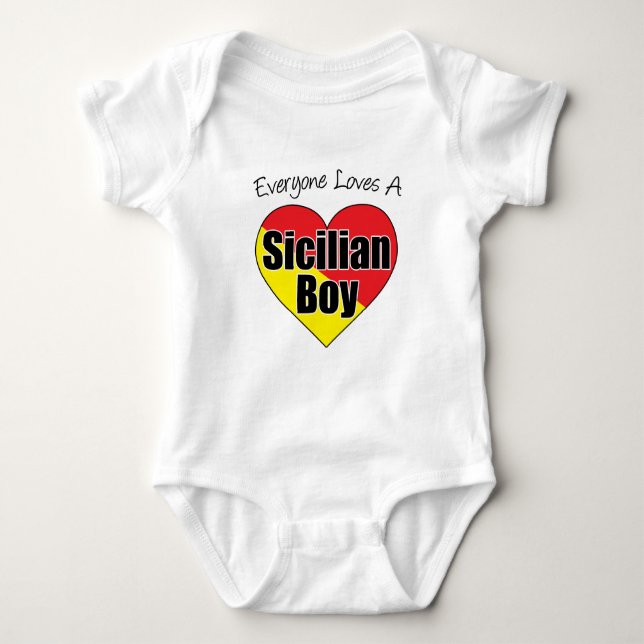 Alle Lieben sizilianischer Junge Baby Strampler (Vorderseite)