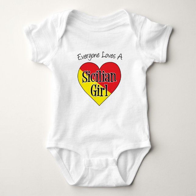 Alle Lieben sizilianisches Mädchen Baby Strampler (Vorderseite)