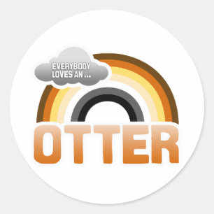 Alle Lieben und Otter Runder Aufkleber
