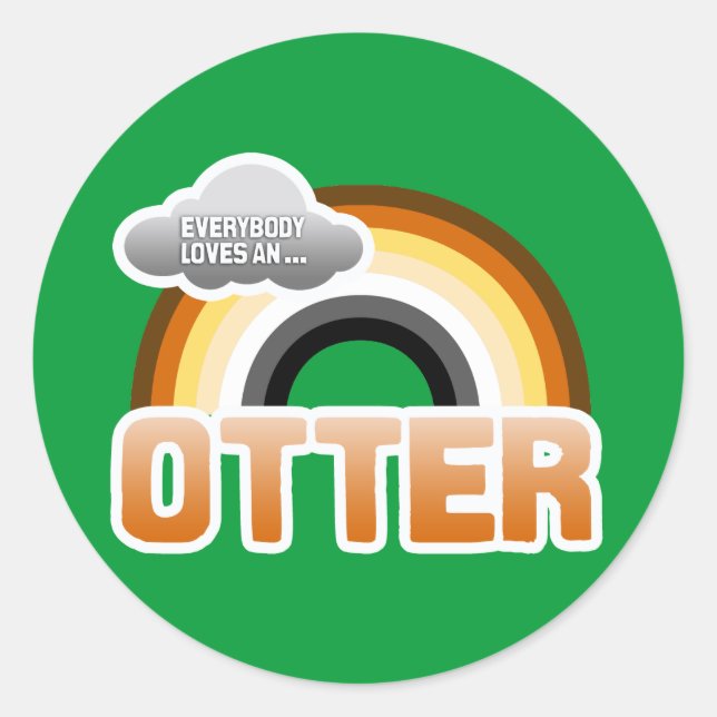 Alle Lieben und Otter Runder Aufkleber (Vorderseite)