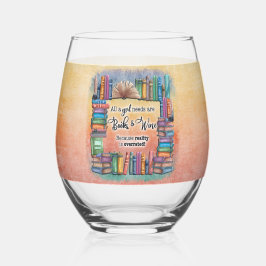 Alle Mädchen brauchen Bücher und Wein Weinglas Ohne Stiel