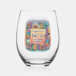 Alle Mädchen brauchen Bücher und Wein Weinglas Ohne Stiel