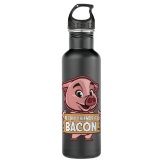 Alle meine Freunde sind frisch gebackenes Schweine Edelstahlflasche
