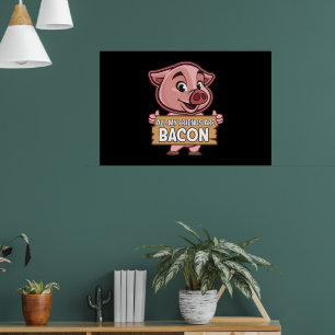 Alle meine Freunde sind frisch gebackenes Schweine Poster