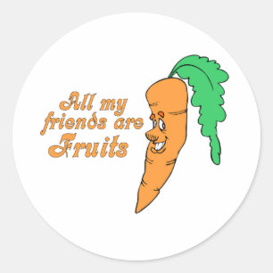Alle meine Freunde sind Früchte 2 Runder Aufkleber