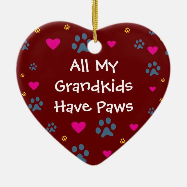 Alle meine Grandkids-Enkelkinder haben Tatzen Keramikornament (Vorne)