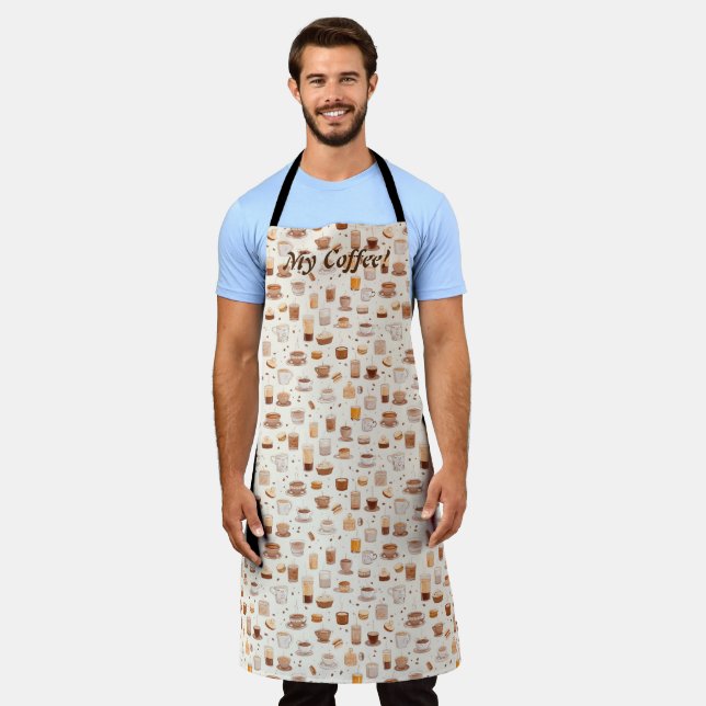 Alle meine Kaffeemaschine Quilt Muster Nr. 5 Schürze (Getragen)
