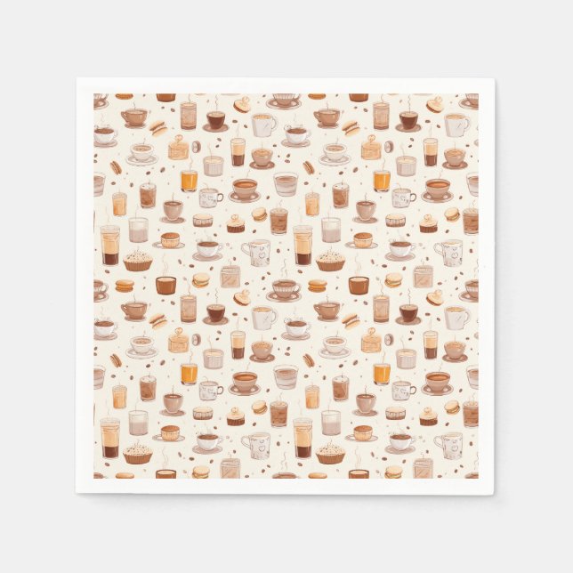 Alle meine Kaffeemaschine Quilt Muster Nr. 5 Serviette (Vorderseite)