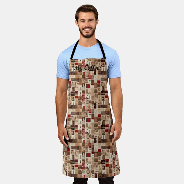 Alle meine Kaffeemaschine Quiltmuster Nr. 3 Schürze (Getragen)